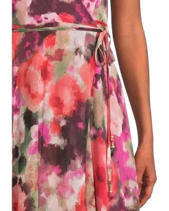 Sleeveless Floral Chiffon Wrap