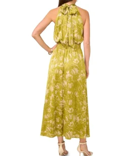 Sleeveless Halter Neck Smocked Waist