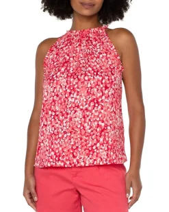 Sleeveless Halter Top with Ruffles