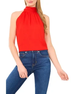 Sleeveless Halter Top With Back Bow