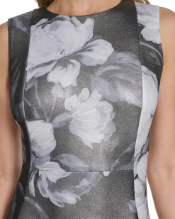 Sleeveless Metallic Scuba A-Line