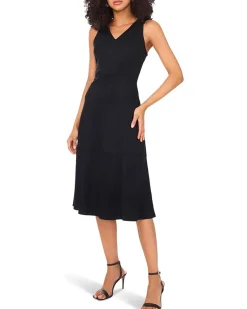 Sleeveless Midi Dress with Seams