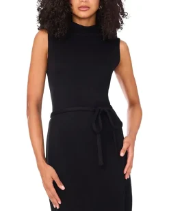 Sleeveless Mockneck with Thin Belt Dress