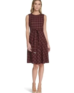 Sleeveless Plaid Aline