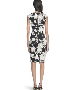 Sleeveless Scuba Floral Sheath