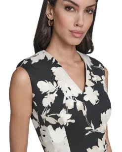 Sleeveless Scuba Floral Sheath