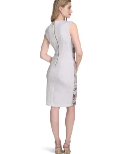 Sleeveless Scuba V-Neck Sheath