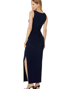 Sleeveless Shirred Waist Gown