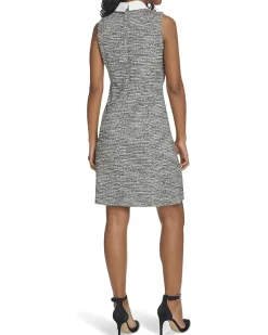Sleeveless Tweed Aline with Collar
