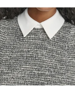 Sleeveless Tweed Aline with Collar