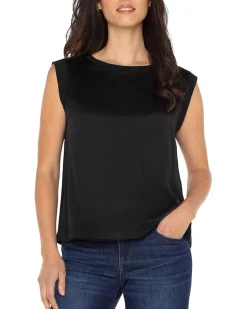 Sleeveless Woven To Knit Top