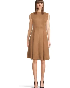 Sleeveless Zipper Suede Aline