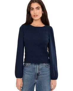 Smocked Boatneck Top