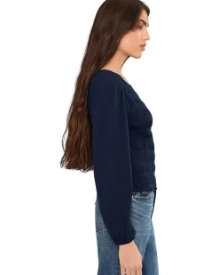 Smocked Boatneck Top