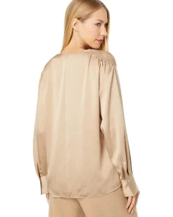 Smocked Long Sleeve Blouse