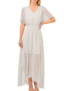 Smocked Waist Flowy Sleeve Maxi Dress