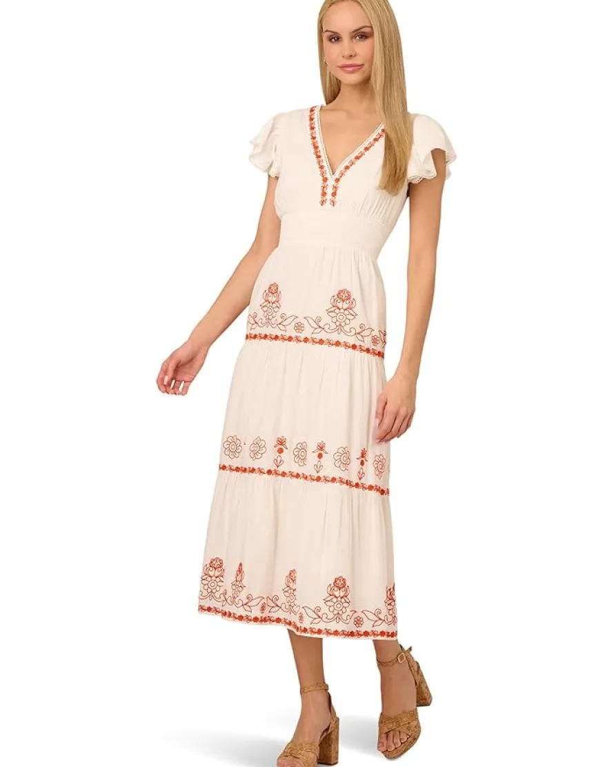 Smocked Waist Long Dress