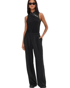 Solid Sleeveless Polo In Cloud Fabric