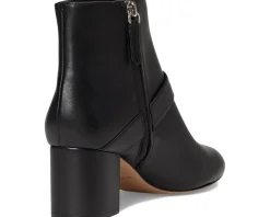 Spade Flower Smooth Leather Heeled Ankle Bootie