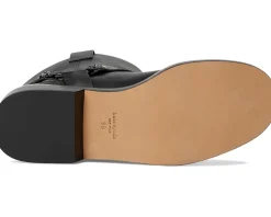 Spade Flower Stud Smooth Leather Moto Boots