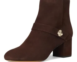 Spade Flower Suede Heeled Ankle Bootie