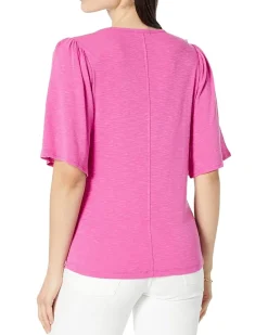 Square Neck Flutter Sleeve Tee