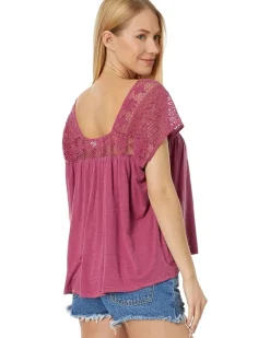 Square Neck Lace Beach Tee