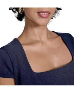 Square Neck Pleated Aline