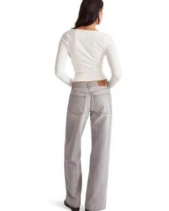 Square-Neck Long-Sleeve Crop Tee in Sleekhold