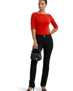 Stretch Cotton Boatneck Tee