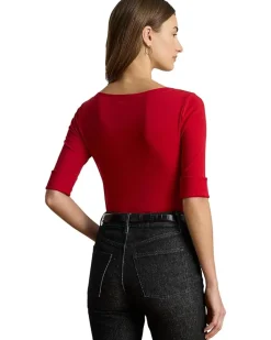 Stretch Cotton Boatneck Tee