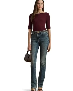 Stretch Cotton Boatneck Tee