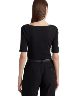 Stretch Cotton Boatneck Top