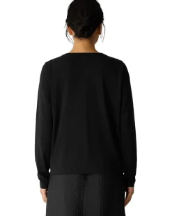 Stretch Jersey Knit V-neck Button Front Top