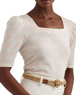 Striped Cotton Jersey Puff-Sleeve Tee