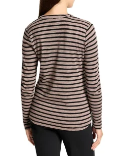 Striped Long Sleeve Henley Tee