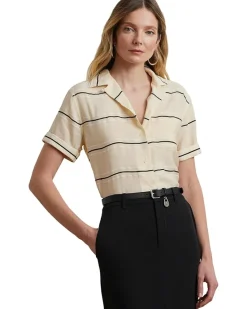 Striped Short-sleeve Camp Shirt