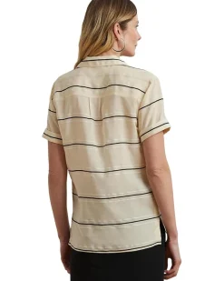Striped Short-sleeve Camp Shirt