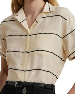 Striped Short-sleeve Camp Shirt
