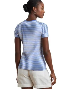Striped Stretch Cotton Crewneck Tee