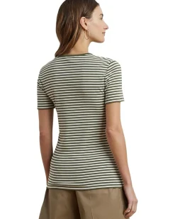 Striped Stretch Cotton Crewneck Tee