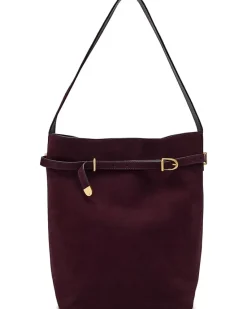 Suede Belted Essentials Bucket Tote