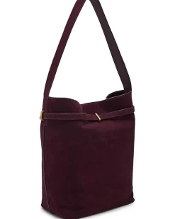 Suede Belted Essentials Bucket Tote