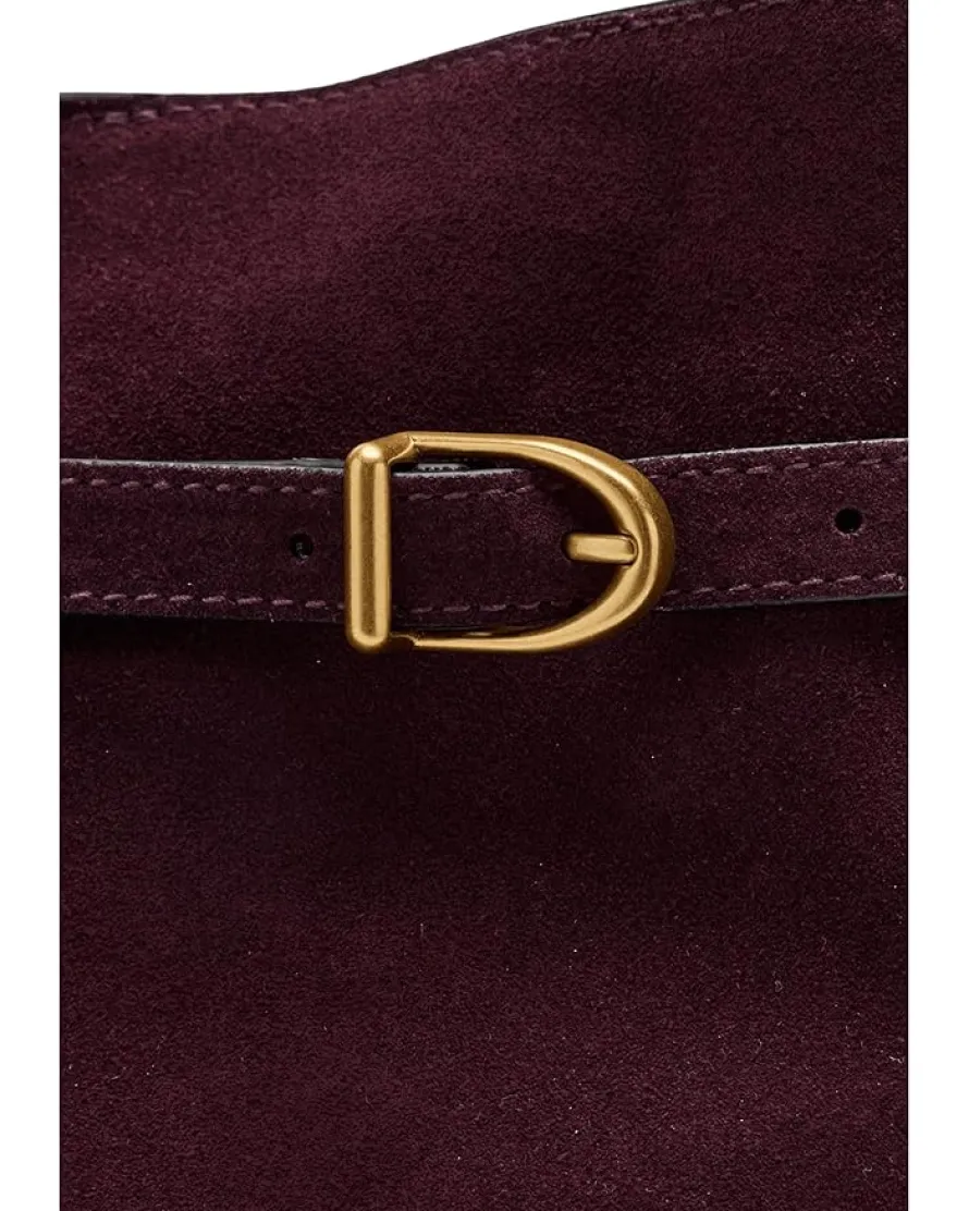 Suede Belted Essentials Bucket Tote