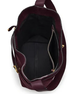 Suede Belted Essentials Bucket Tote