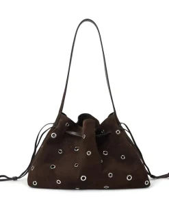 Suede Drawstring Shoulder-Eyelet