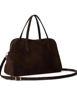 Suede Lg Belted Satchel