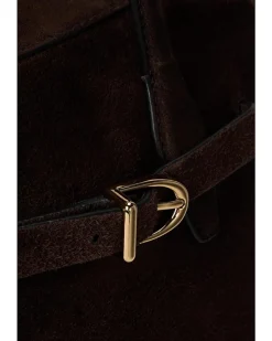 Suede Lg Belted Satchel