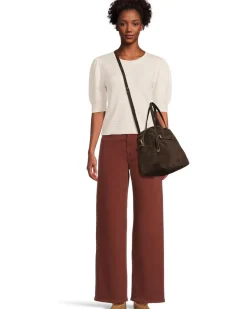 Suede Lg Belted Satchel