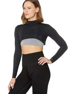 Sunsense® 35 SPF Lightweight Long Sleeve Mock Neck Crop Layering Top